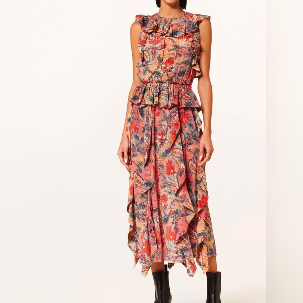 Ulla Johnson Floral Violeta Dress in Coral Bloom